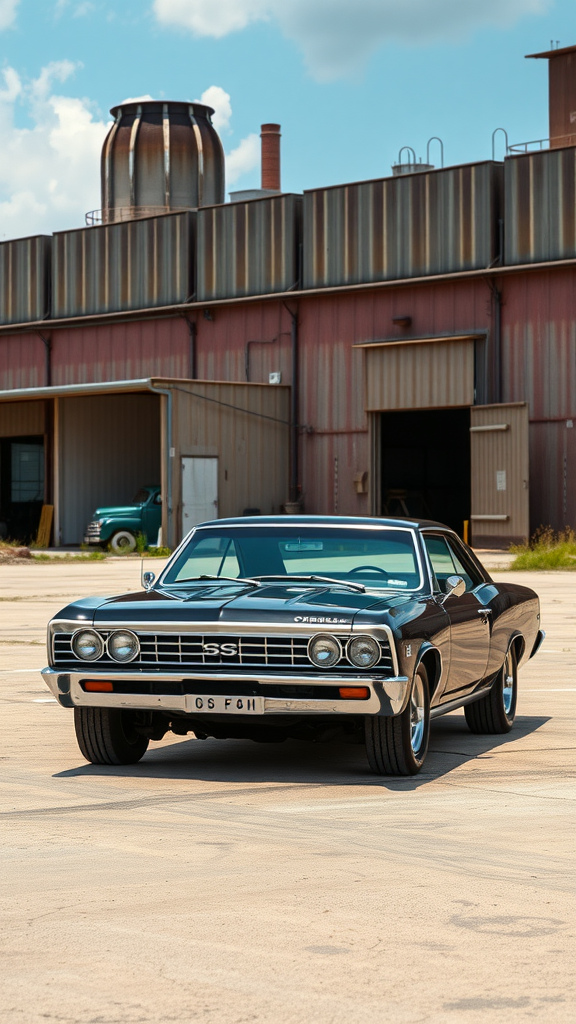 1966 Chevrolet Chevelle SS parked in front of a warehouse