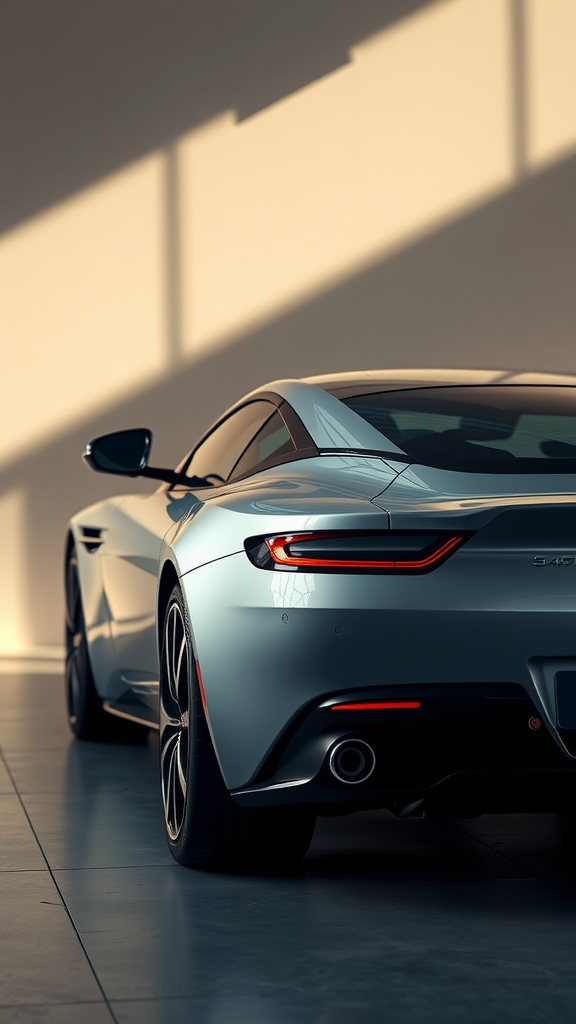 Aston Martin DB11 parked, showcasing its sleek design and modern features.