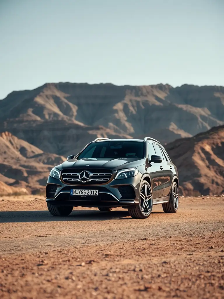 Interior view of a Mercedes-Benz GLE showing the dashboard and digital display.
