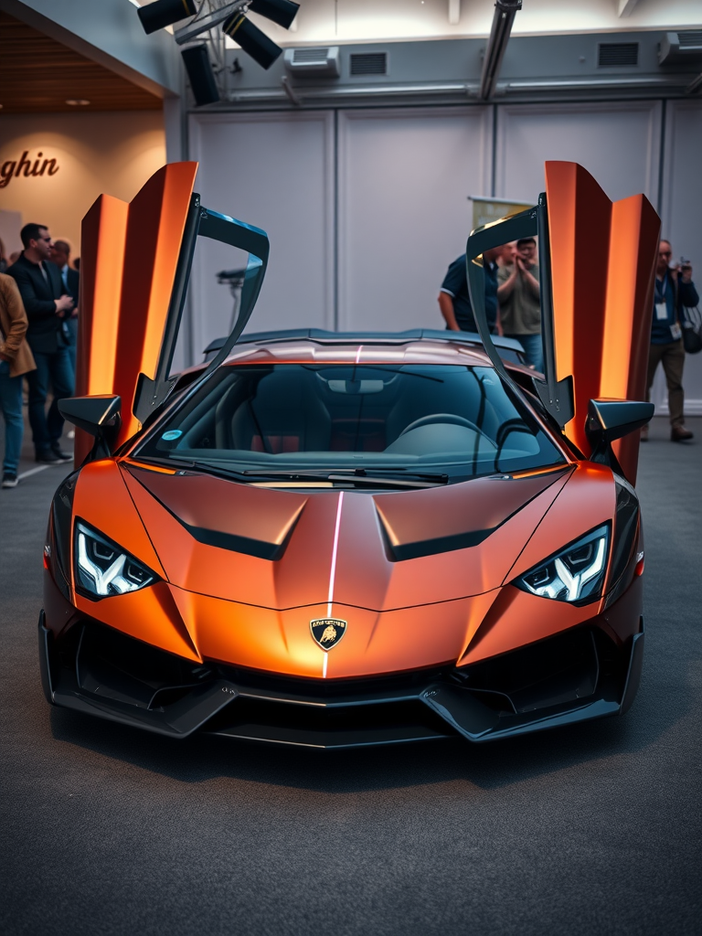 A striking Lamborghini Centenario with its doors open, showcasing its sleek design.