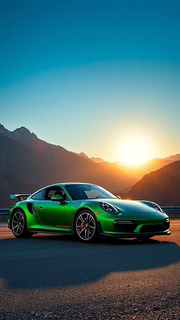 A Pearl White Porsche 911 Turbo S parked in a snowy environment with tall evergreen trees.